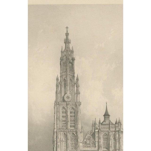 After Thomas Allom, West Front of Antwerp Cathedral, 1850, Engraving For Sale - Image 4 of 9