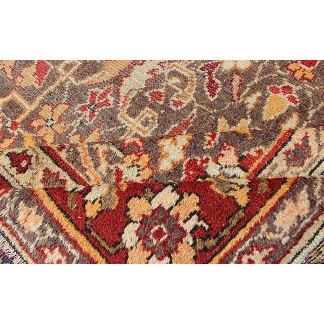 Gray Background Antique Persian Sultanabad With All-Over Floral Design For Sale - Image 9 of 13