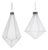 Frosted Glass Drop Ornament (Set of 6) For Sale