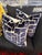 Textile Dark Navy Blue and White Geometric Pillow With New Insert For Sale - Image 7 of 7