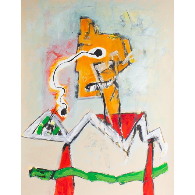 An acrylic and watercolor on paper painting by the American artist James L. Bruch (1942-2023). This colorful work depicts...