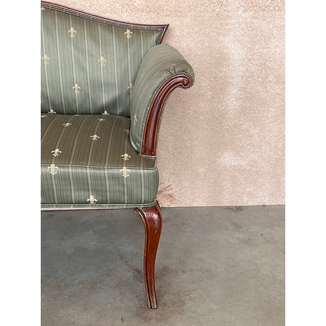 Wood Early 20th Century Carved Mahogany Window Seat For Sale - Image 7 of 8