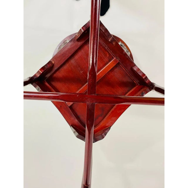 Brown Chinese Export Oriental Hand Carved Rosewood Corner Chair For Sale - Image 8 of 9