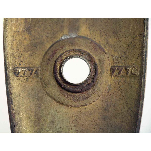 Vintage Sargent & Co. Polished Brass Oval Door Knob Set For Sale - Image 9 of 12