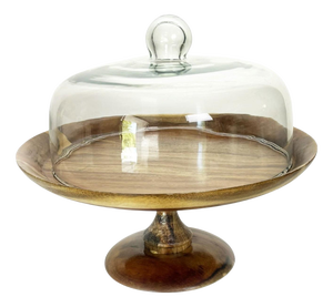 Wooden and Glass Pastry Tray by Zara Home, Set of 2
