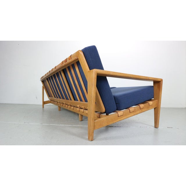 Blue Swedish Model Bodö Oak 3.5 Seater Sofa by Svante Skogh for Säffle Furniture, 1950s For Sale - Image 8 of 18