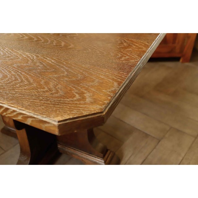 Rustic Oak Table with Central Base, 1920s For Sale - Image 13 of 17