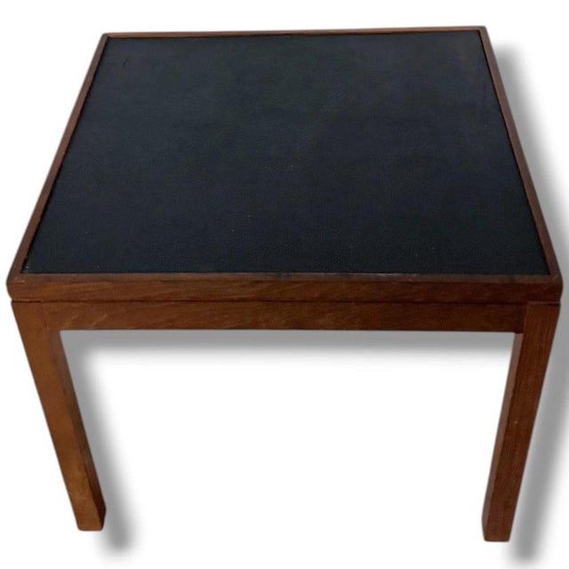 Mid-Century Modern Side Table with Black Inset Top For Sale - Image 6 of 9