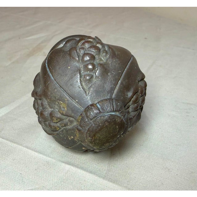 Large Antique 19th Century Heavy Solid Bronze Fence Banister Finial Topper For Sale - Image 4 of 9