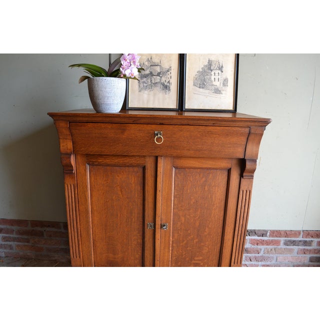Traditional Antique Empire Oak Sideboard For Sale - Image 3 of 10