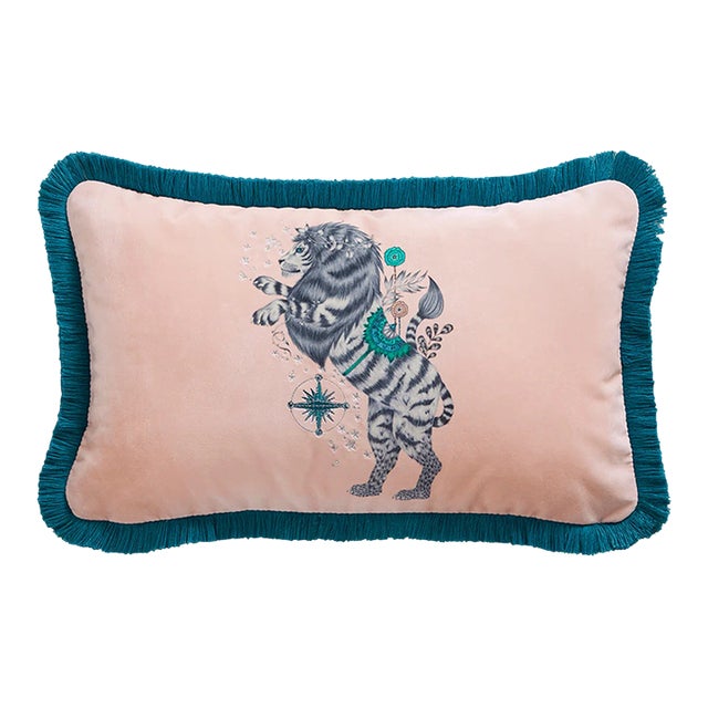 Caspian Velvet Bolster Cushion Chairish