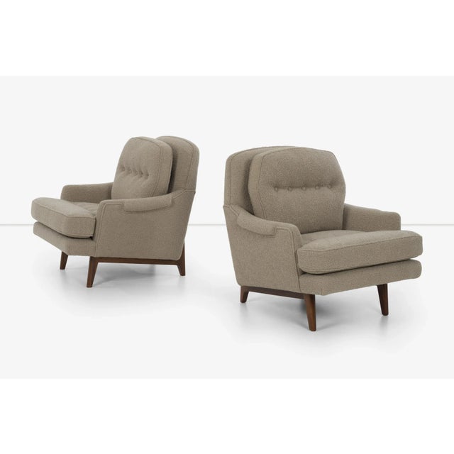 1960s Edward Wormley for Dunbar Attributed Lounges Chairs in Knoll Boucle - a Pair For Sale - Image 12 of 12