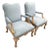 1980s Pair of Kreiss Powder Blue Wood Carved Bergere Chairs For Sale