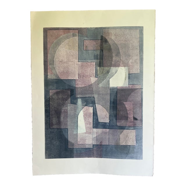 Original Abstract Geometric Monotype Artwork For Sale