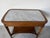 French Vintage French Louis XVI Style Mahogany Console Table With White Marble Top, Pull-Out Drawer & Brass Gallery Shelf For Sale - Image 3 of 12
