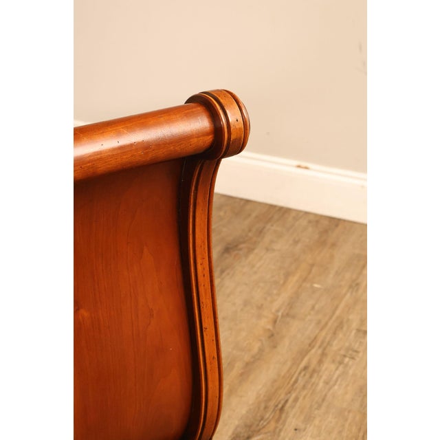 Brown Ethan Allen Medallion Collection Cherry Queen Sleigh Bed For Sale - Image 8 of 18