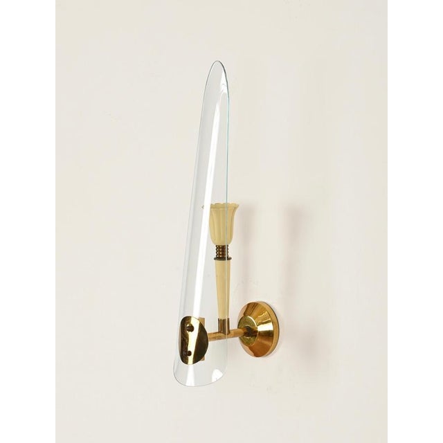 Metal Sconces in Glass, Brass and Cream Metal from Stilnovo, Italy, 1950s, Set of 2 For Sale - Image 7 of 17