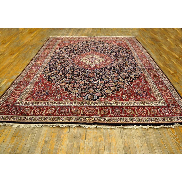 A one-of-a-kind antique Mashhad rug, The piece measures approximately 8’2″ × 11’1″ (per the seller listing). Mashhad is a...