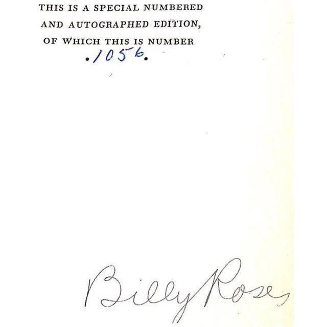ROSE, Billy [295] pp. Simon and Schuster 1948 This is a special numbered and autographed edition, of which this is number...