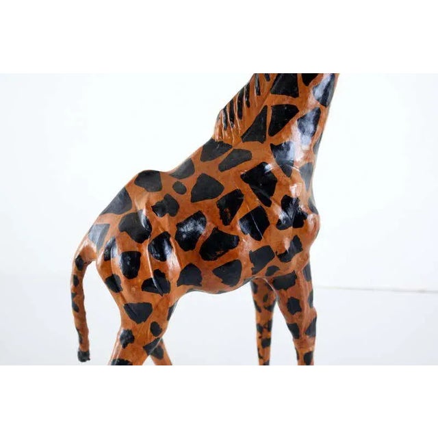 Painted Leather Giraffe Sculptures - a Pair For Sale - Image 9 of 13