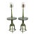 Mid 20th Century Hollywood Regency Tommi Parzinger Style Green Marble End Table Floor Lamp - Pair For Sale