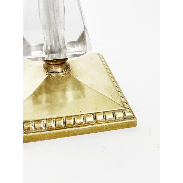 1940s Brass and Acrylic Glass Table Lamp, France, 1940s For Sale - Image 5 of 12