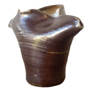 Vintage Original Studio Pottery Fold Vase