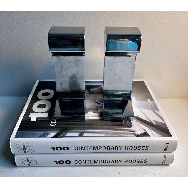 Chrome I-Beam Bookends - A Pair For Sale - Image 12 of 12