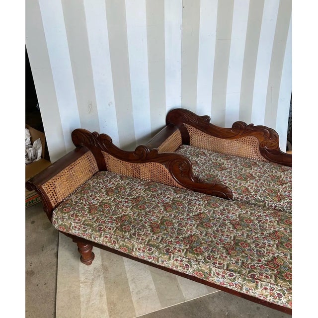 Indian Rare Pair of 19th Century West Indies Recamiers, Likely Barbados or Jamaica For Sale - Image 3 of 7