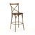 The Manos Bar Stool from Zentique is an industrial bar stool with a top-grain leather seat and curved back on an antique...