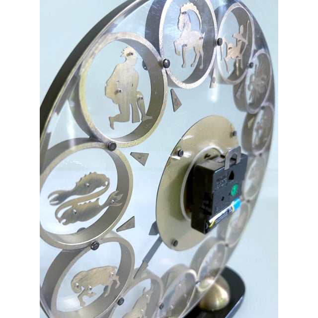 Vintage Zodiac Theme Desktop Clock, 1950s For Sale - Image 14 of 18