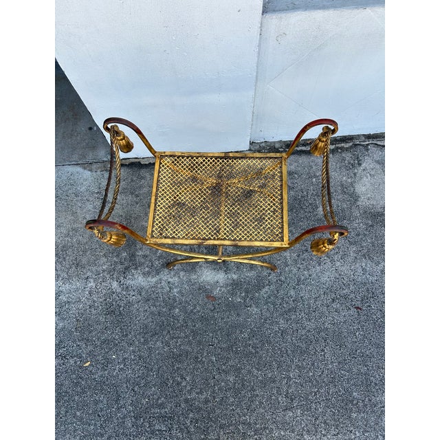Vintage Italian Rope and Tassel Bench For Sale - Image 4 of 6