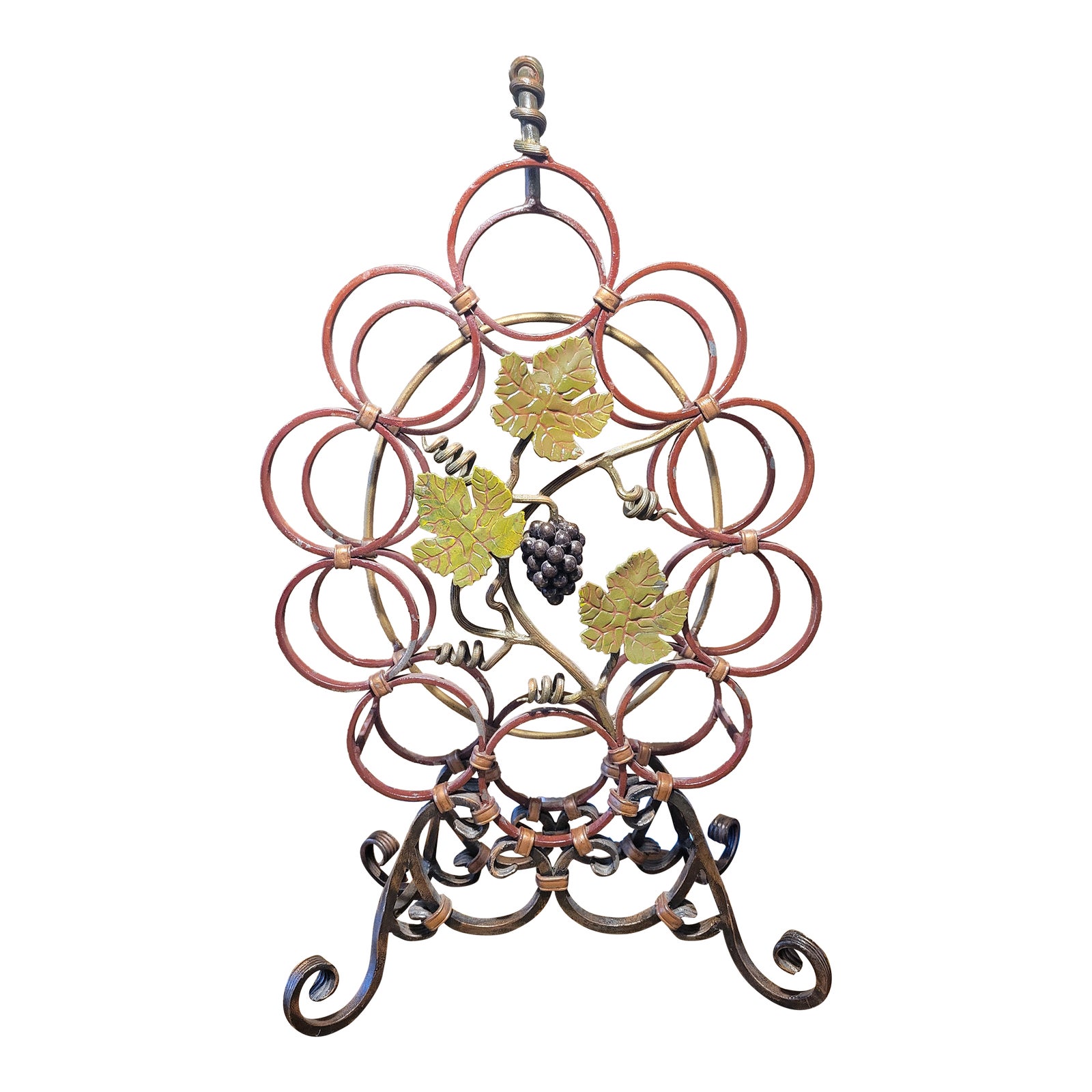 Vintage Wrought Iron Wine Rack | Chairish
