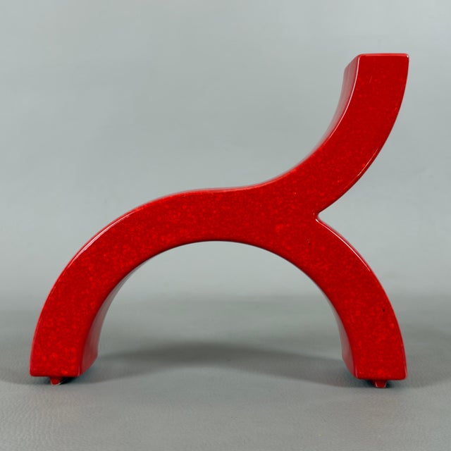 Space Age Vase Red Ceramic by Pietro Arosio for Parravicini, 1970s For Sale - Image 4 of 11