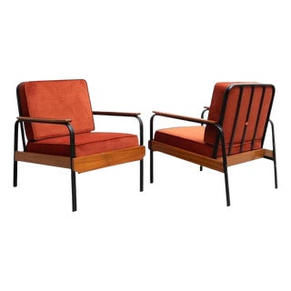 Vintage Easy Chair in the style of Jean Prouvé, 1950s, Set of 2 For Sale