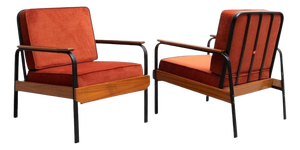 Vintage Easy Chair in the style of Jean Prouvé, 1950s, Set of 2