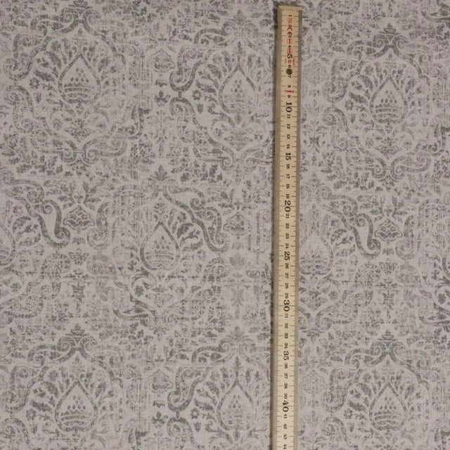 Aragon Vintage Silver Double Width Fabric - Sample For Sale - Image 4 of 5