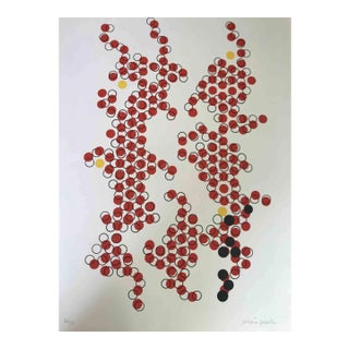 Mario Padovan, Red Circles, Original Screenprint, 1977 For Sale