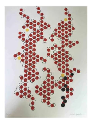 Mario Padovan, Red Circles, Original Screenprint, 1977