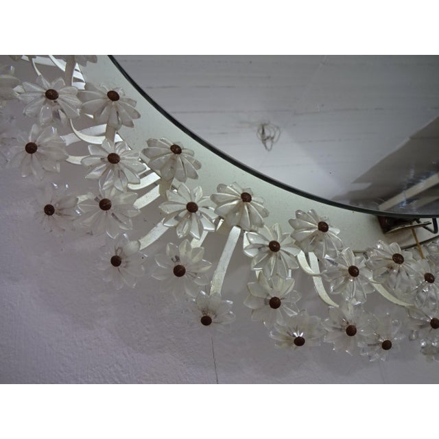 Austrian Illuminated Flower Mirror, 1960s For Sale - Image 16 of 18