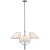 Kate Spade New York for Visual Comfort Signature Kinsley Large One-Tier Chandelier in Polished Nickel with Linen Shades For Sale
