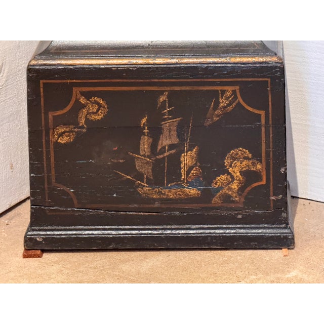 Black 18th Century English Chinoiserie Clock For Sale - Image 8 of 16