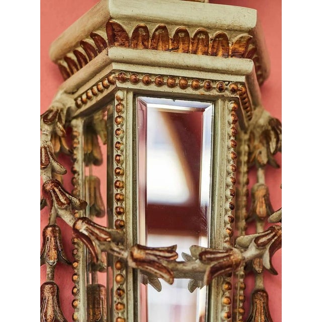 Glass Neoclassical Wall Sconce with Mirrors For Sale - Image 7 of 11