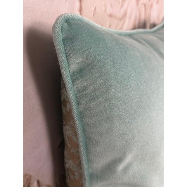 Custom Fortuny Decorative Pillows in Gilt Gold & Aquamarine, Italy For Sale - Image 11 of 13