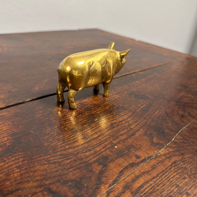 Vintage Engliish Brass PIg For Sale - Image 4 of 7