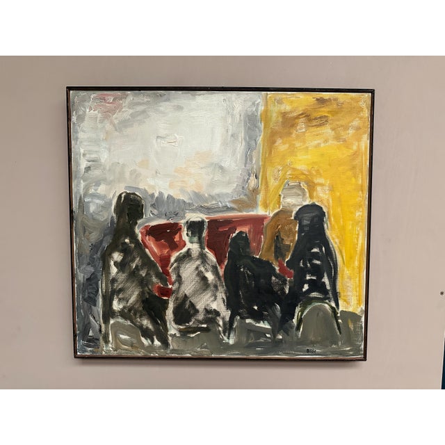 Max Bilde, Figure Composition, 1961, Oil Painting on Canvas, Framed For Sale - Image 16 of 18