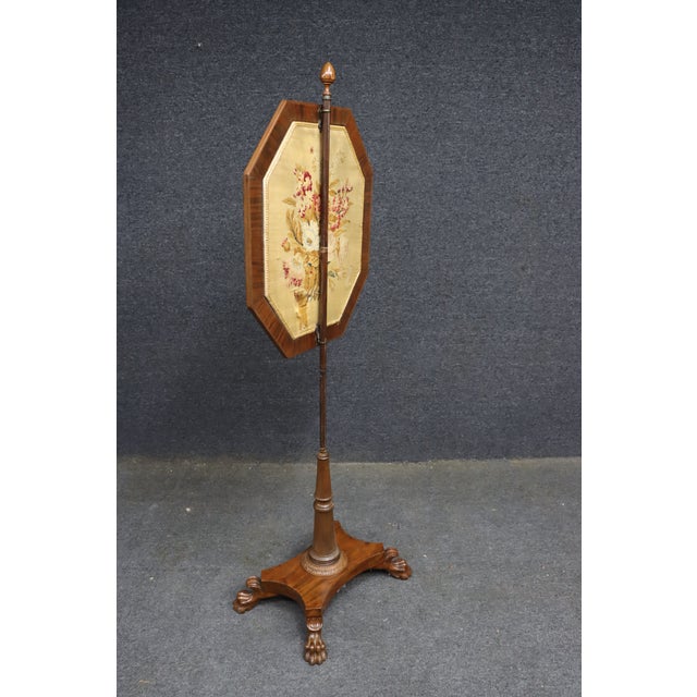Empire Mahogany Firescreen With Crewelwork Tapestry Panel For Sale - Image 16 of 18