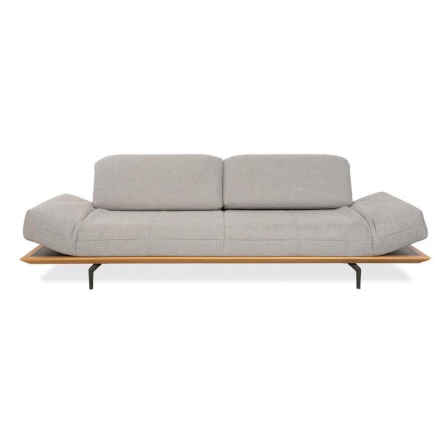 HS.420 2-Seater Sofa and Ottoman in Fabric and Wood from Hülsta, Set of 2 For Sale - Image 4 of 18