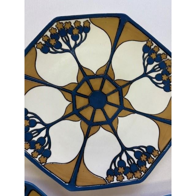 1970s Antique Villeroy & Boch Mettlach Art Nouveau Plates – Set of 3 For Sale - Image 5 of 8