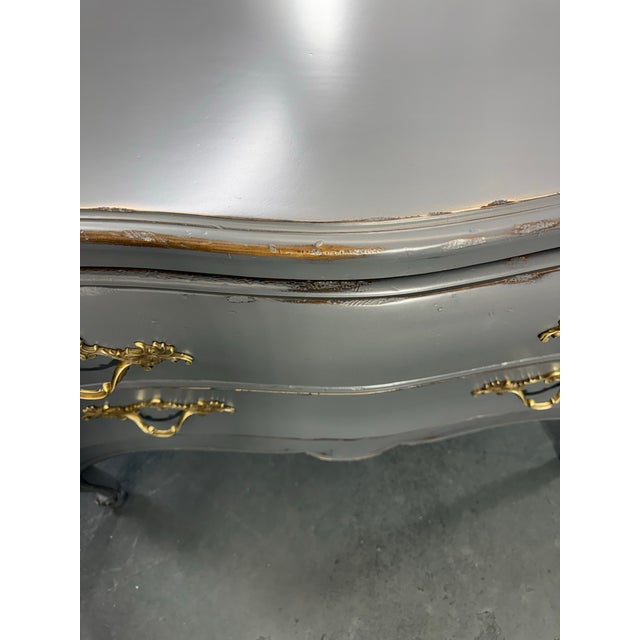 Vintage Pair Bombay Chests Gray Distressed For Sale - Image 9 of 11